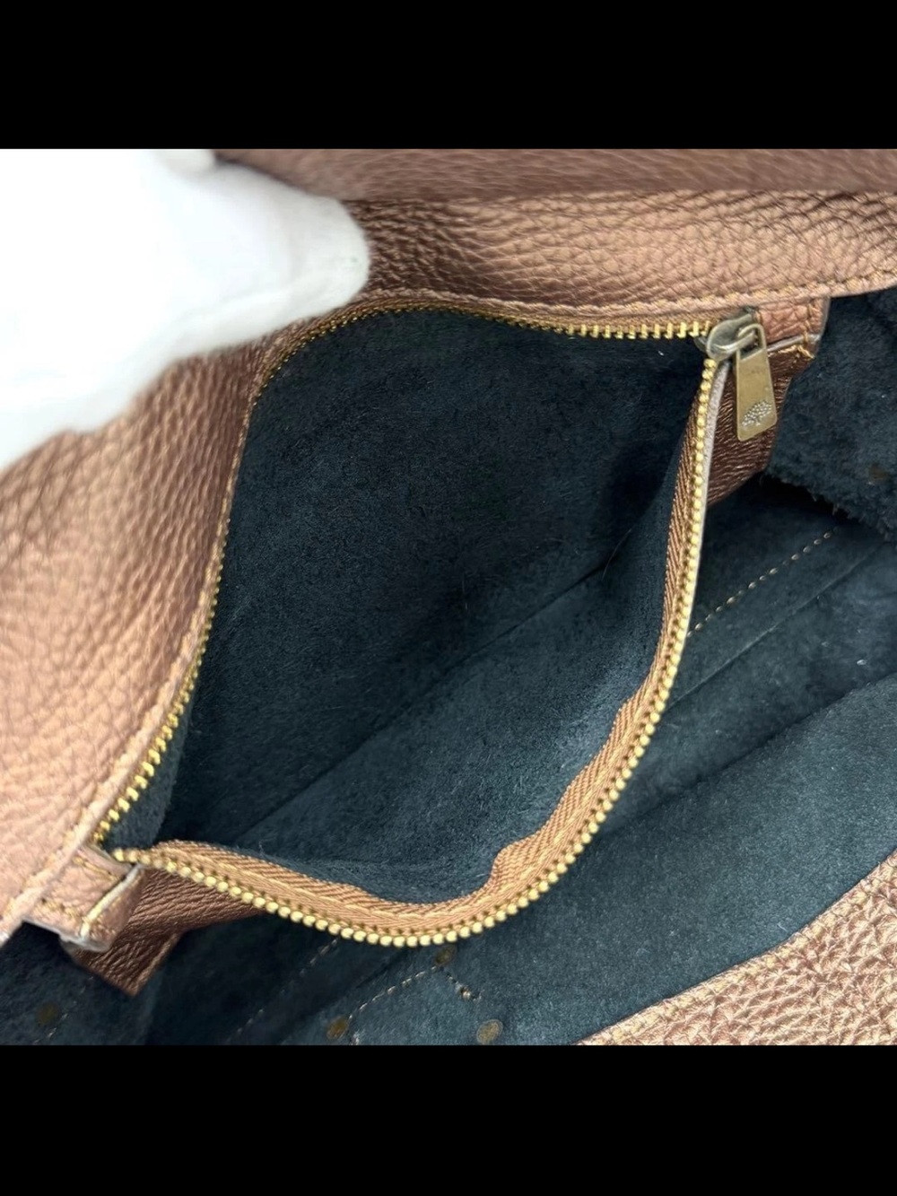 Mulberry Brown Pebbled Leather Buckle Satchel - Picture 9 of 11